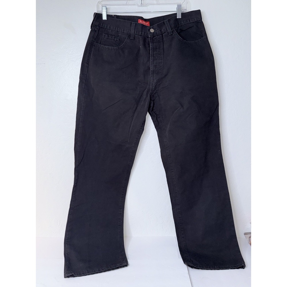 Ben Sherman Mens Bedford Cords Relax Fit Size W36 L32 Black Soft Feel Hippie Emo